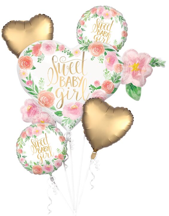 Sweet Baby Girl Balloon Bouquet