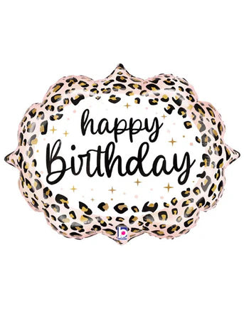 Satin Leopard Birthday Balloon