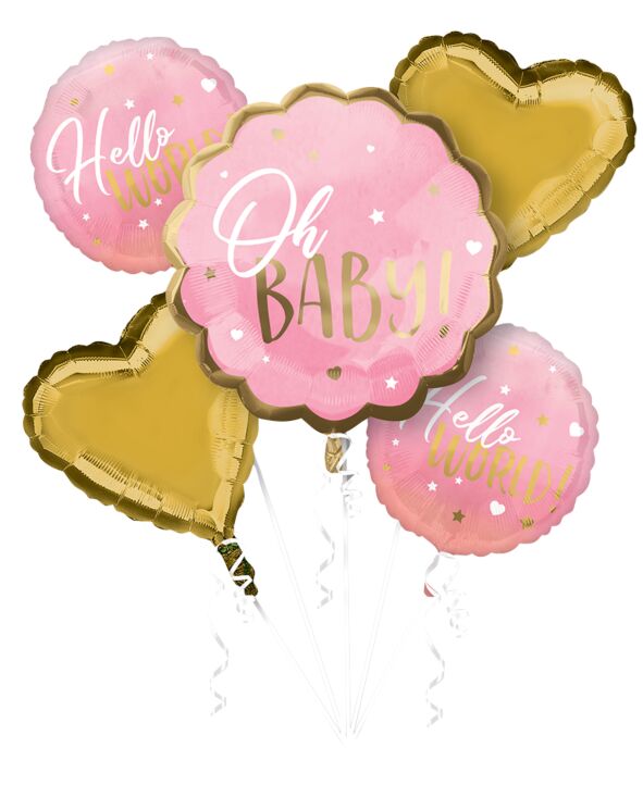 Oh baby girl balloon bouquet
